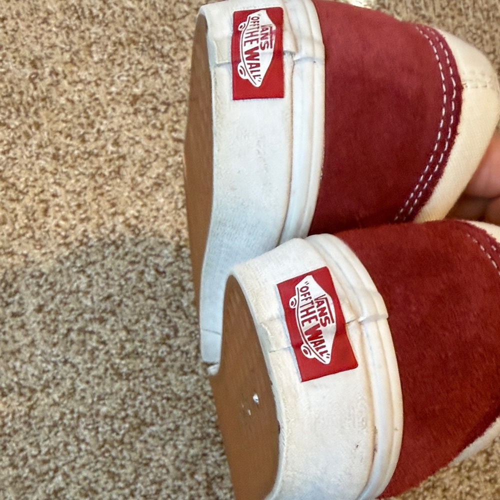 Vans Burgundy and White Sneakers - Picture 9 of 10